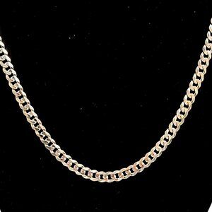 Unisex .925 Silver Cubank link Necklace